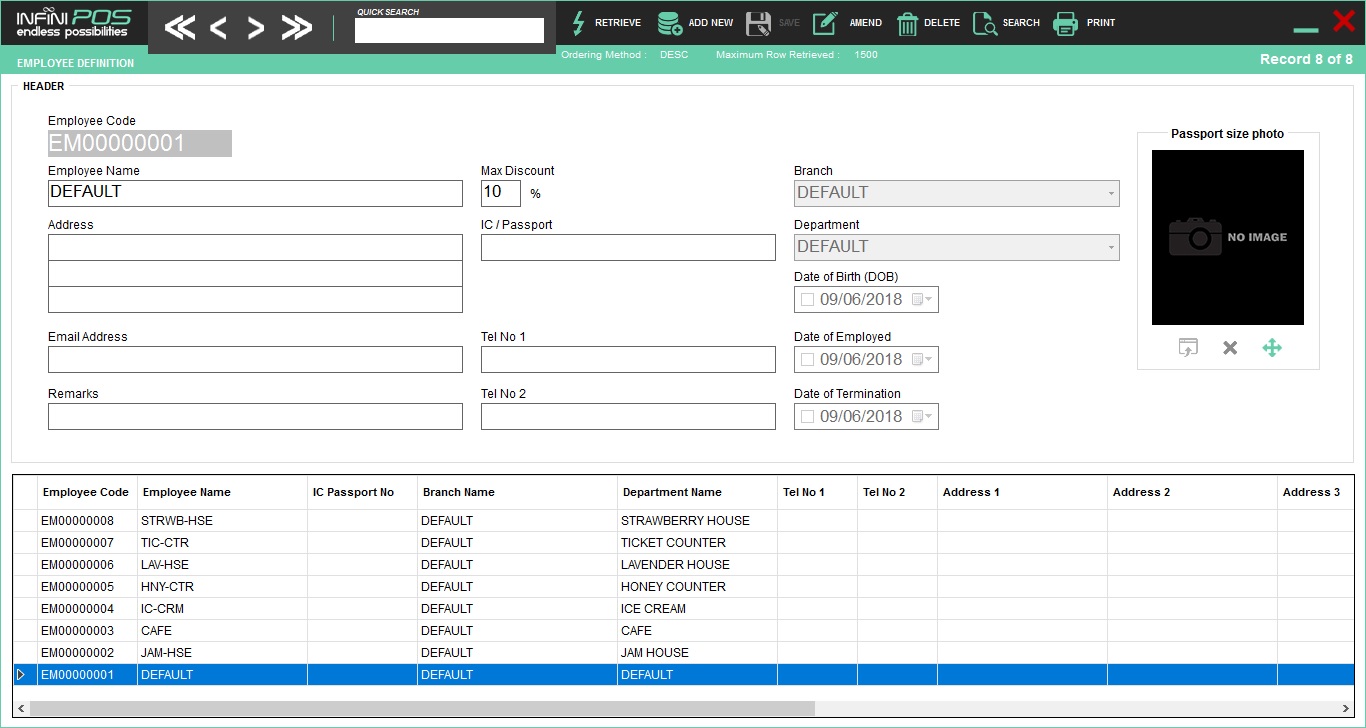 Employee Profile Control Panel